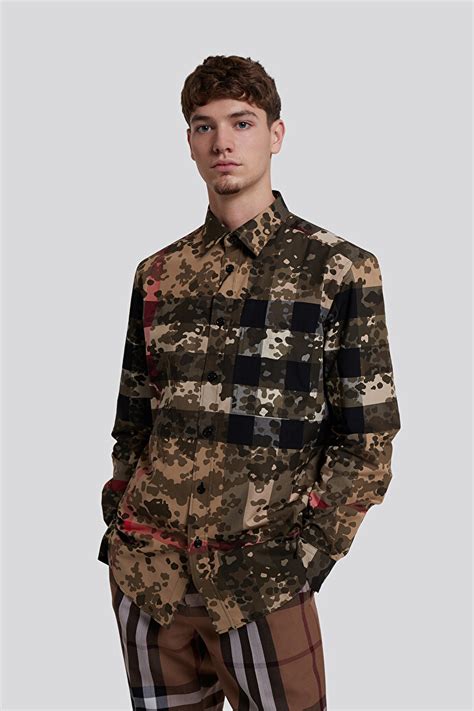 camisas burberry masculina|burberry camouflage shirt.